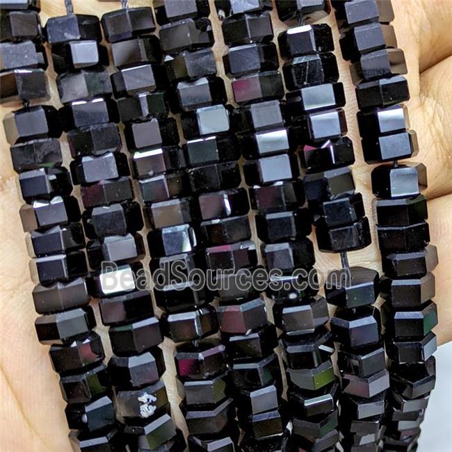 Natural Black Onyx Agate Hexagon Beads