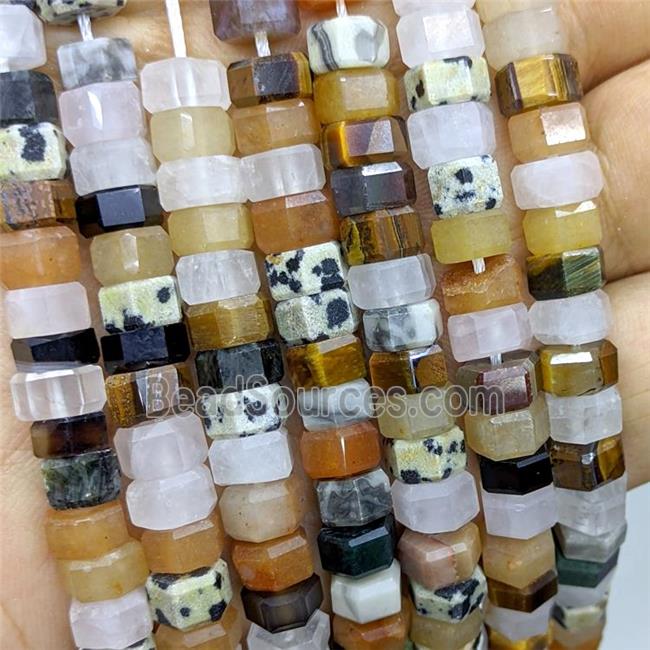 Mixed Gemstone Hexagon Spacer Beads