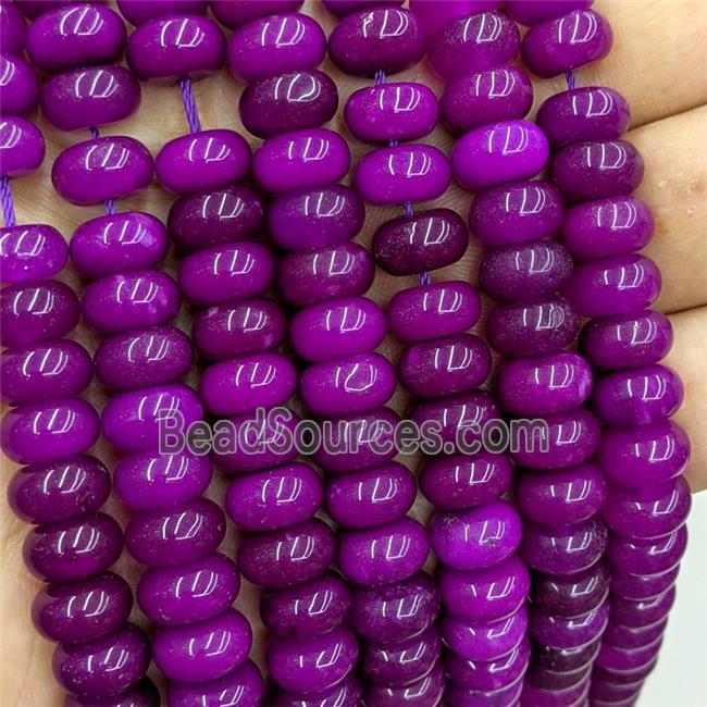 Purple Dye Jade Beads Smooth Rondelle