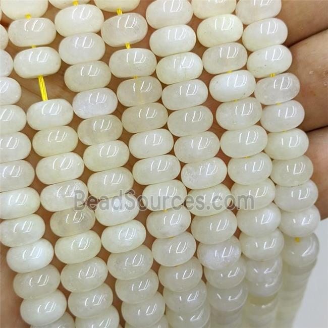 Lt.yellow Dye Jade Beads Smooth Rondelle