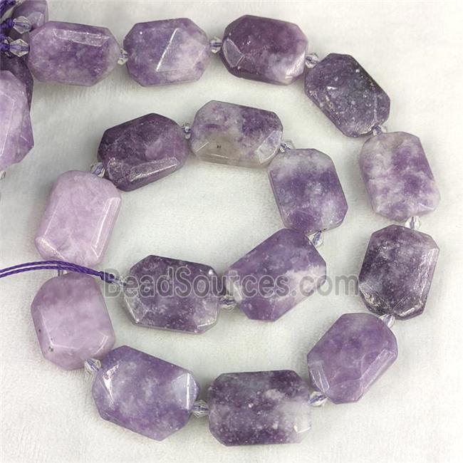 Natural Lilac Jasper Beads Faceted Rectangle