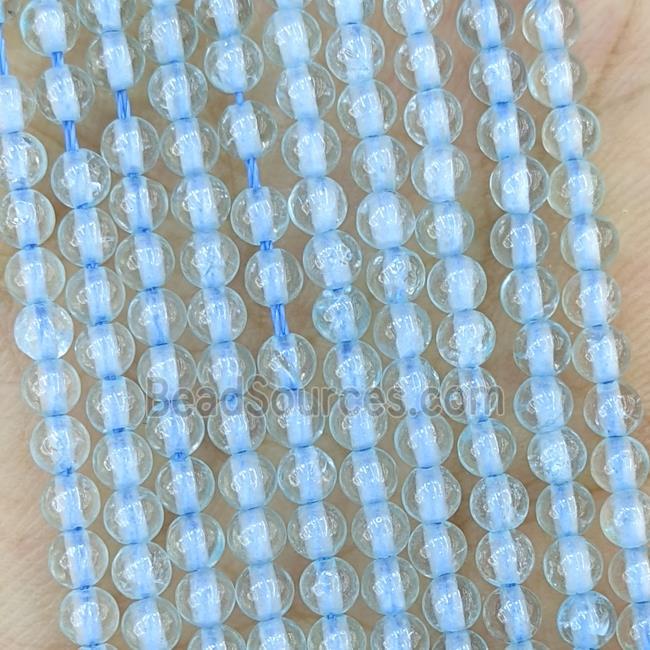 Natural Blue Topaz Beads Smooth Round