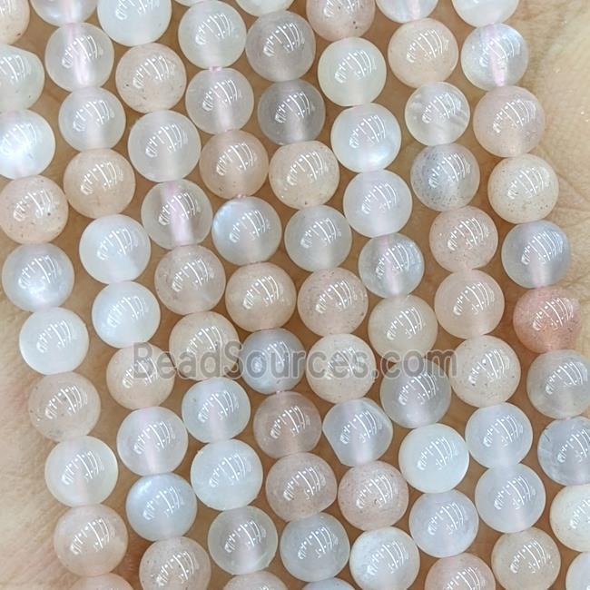 Natural Moonstone Beads Multicolor Smooth Round