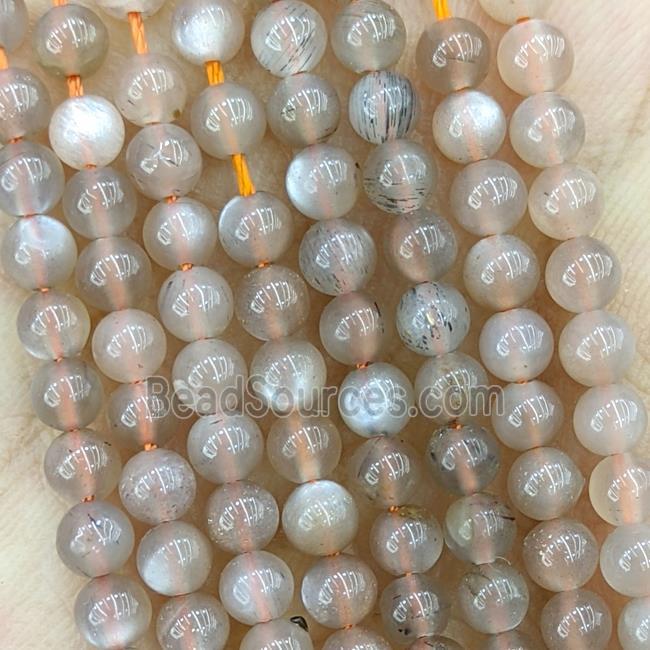 Natural Moonstone Beads Multicolor Smooth Round