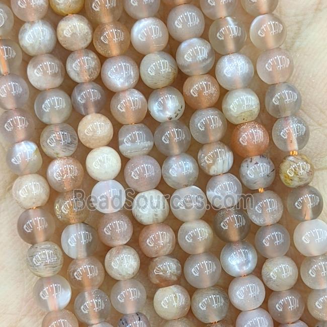 Natural Moonstone Beads Multicolor Smooth Round