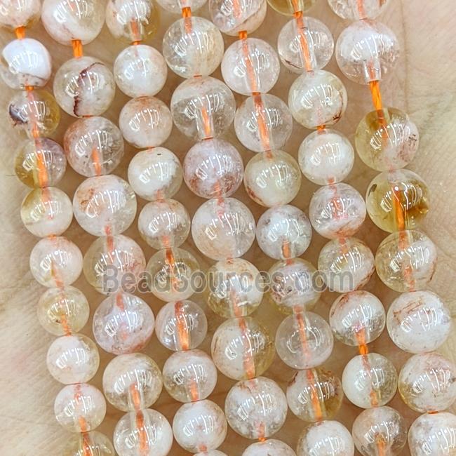 Natural Citrine Beads Smooth Round