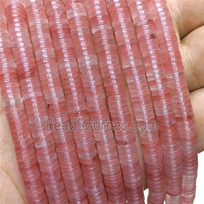 Synthetic Quartz Heishi Beads Pink