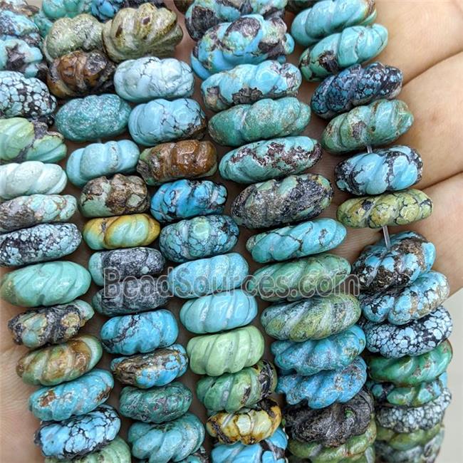 Natural Chinese Hubei Turquoise Heishi Spacer Beads Blue