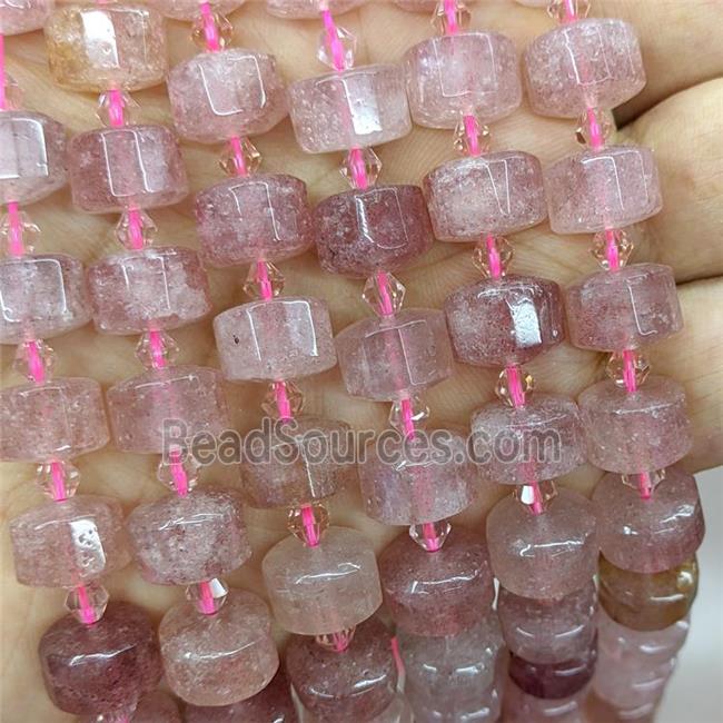 Natural Pink Strawberry Quartz Heishi Beads