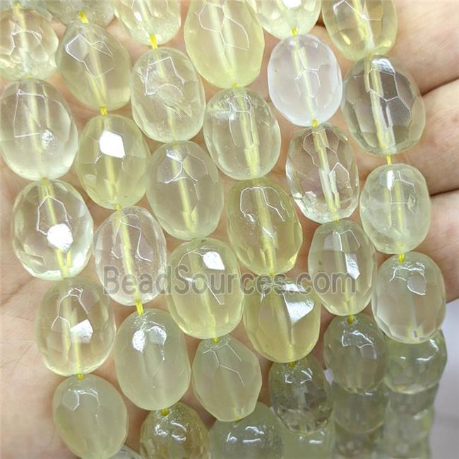 Natural Lemon Quartz Nugget Beads Faceted Freeform