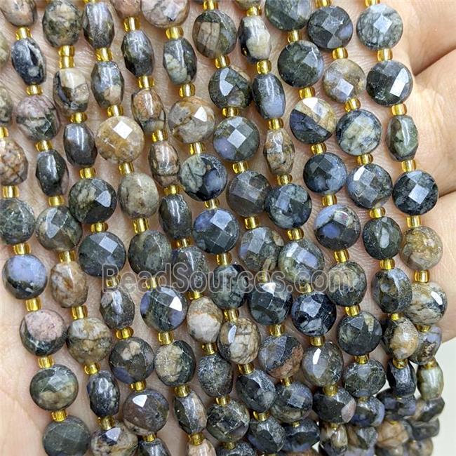 Natural Llanite Beads Faceted Coin