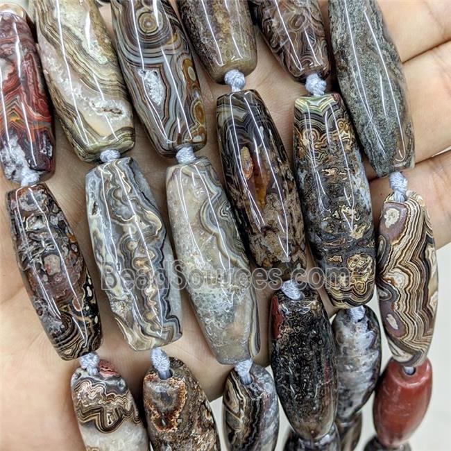 Natural Crazy Lace Agate Rice Beads