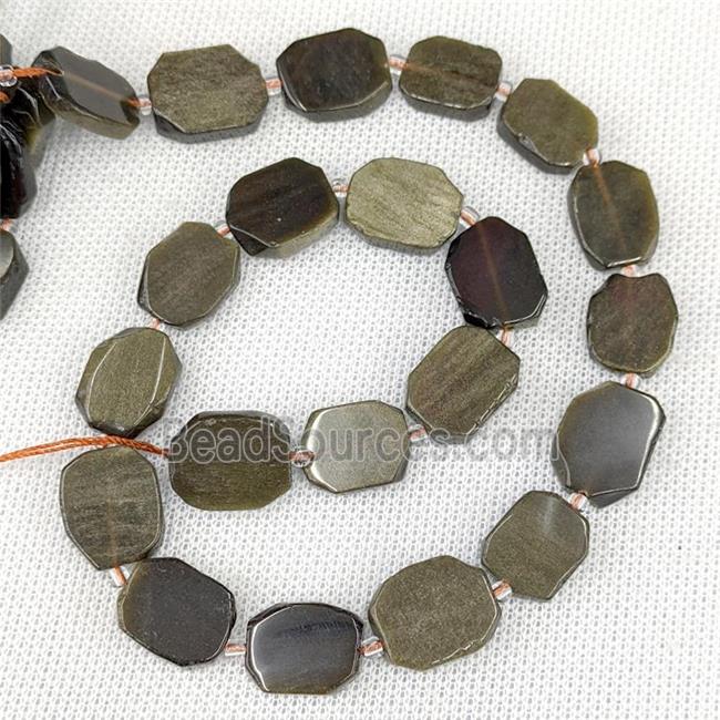 Natural Golden Obsidian Beads Rectangle