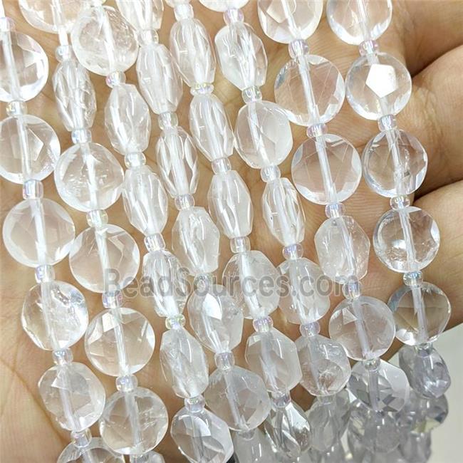 gemstone bead, faceted flat round