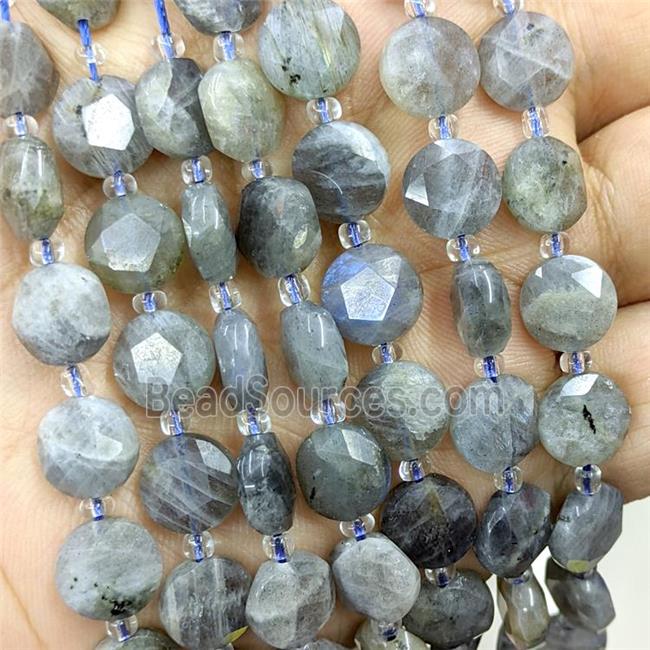 gemstone bead, faceted flat round