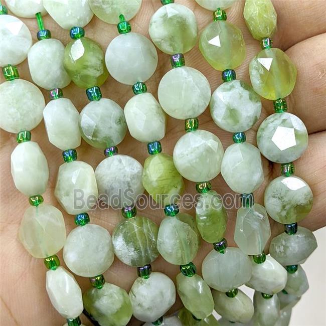 gemstone bead, faceted flat round