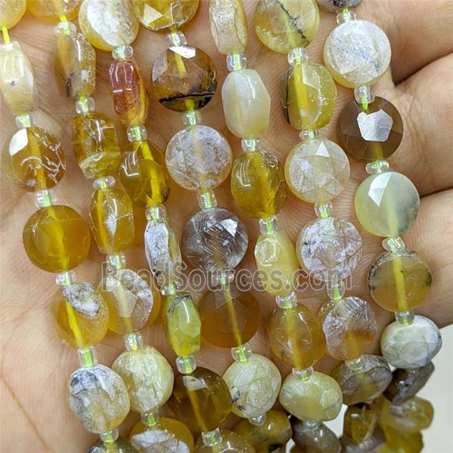 gemstone bead, faceted flat round