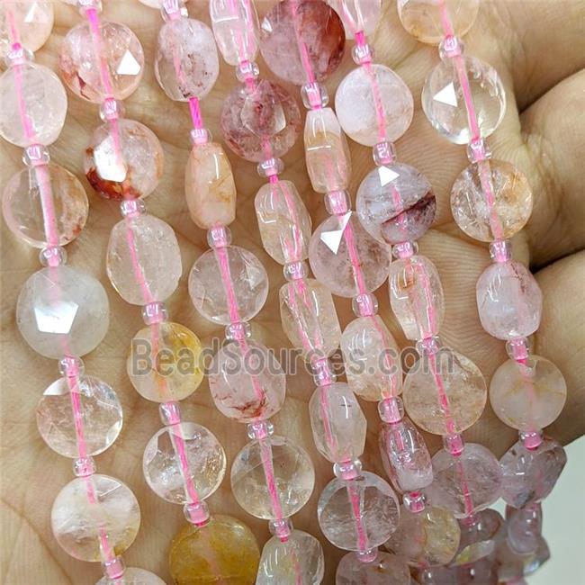 gemstone bead, faceted flat round