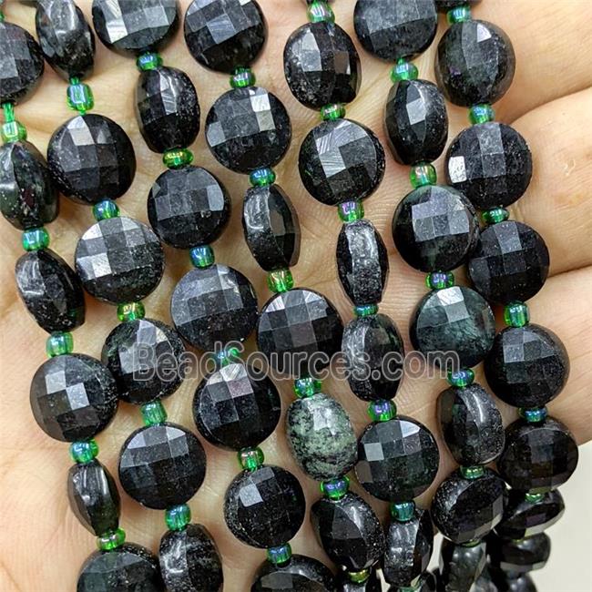 gemstone bead, faceted flat round