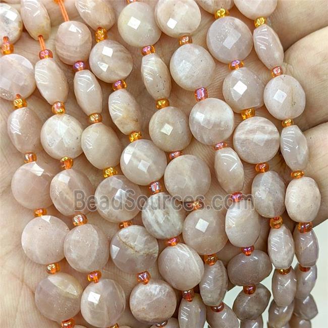 gemstone bead, faceted flat round