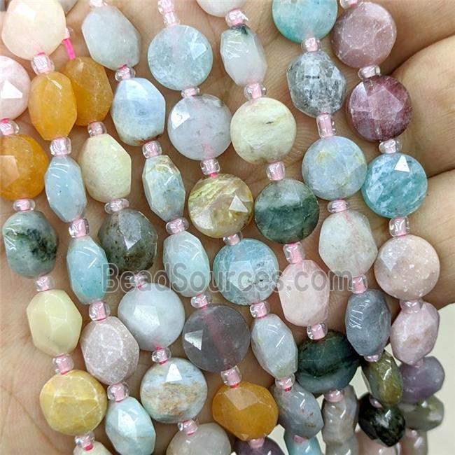 gemstone bead, faceted flat round