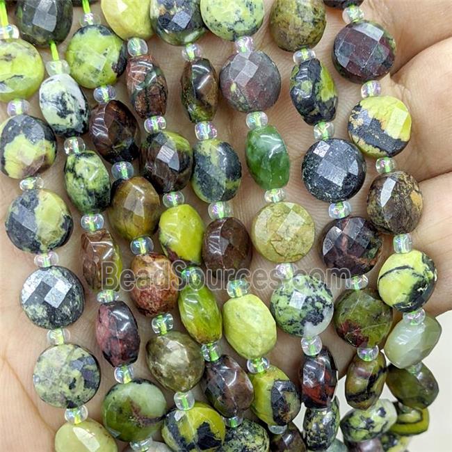 gemstone bead, faceted flat round