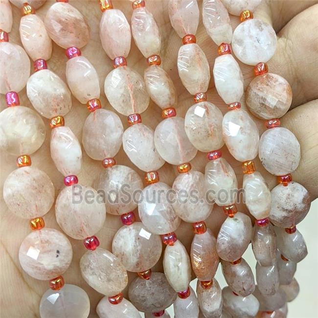 gemstone bead, faceted flat round