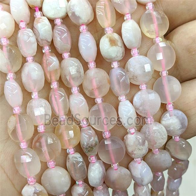 gemstone bead, faceted flat round