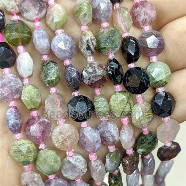 gemstone bead, faceted flat round