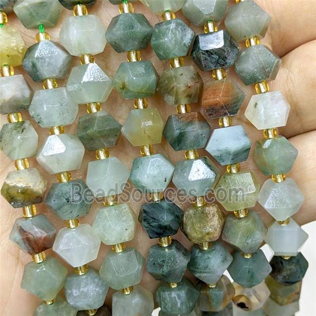 Green Chlorite Quartz Beads Cut Bicone