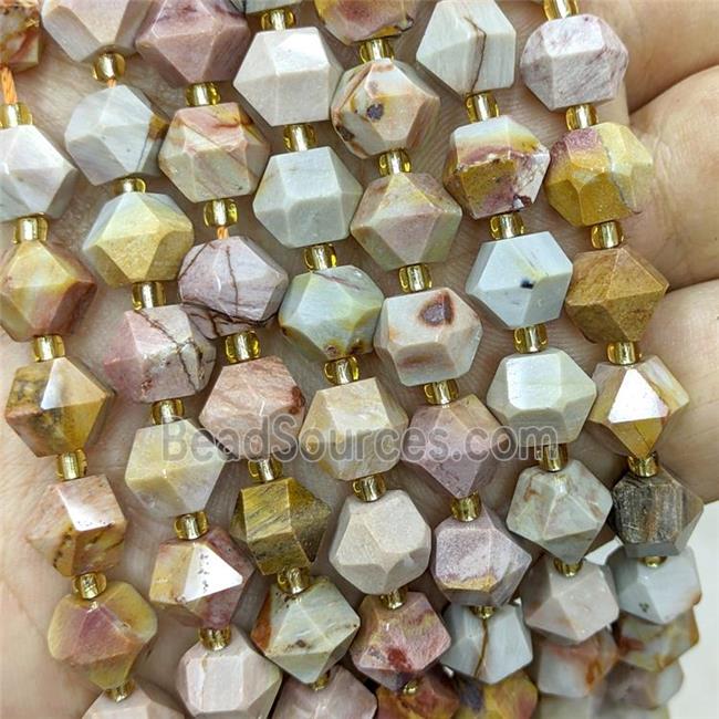 Natural African Agate Beads Cut Bicone