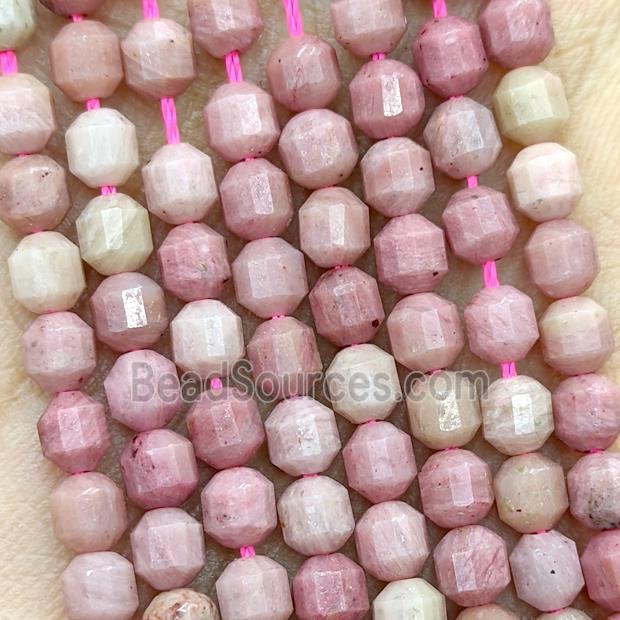 Natural Pink Wood Lace Jasper Beads Prism