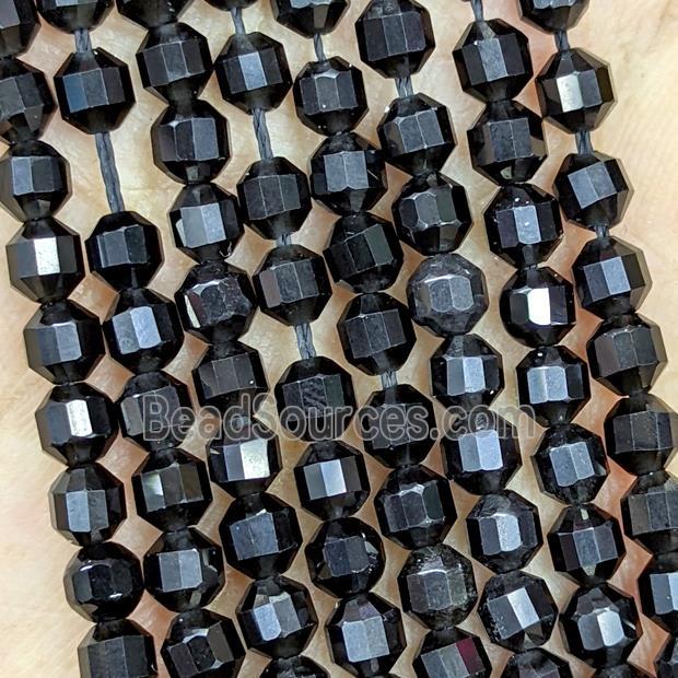 Natural Black Obsidian Prism Beads