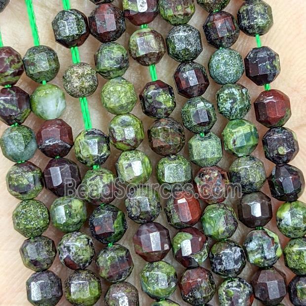 Natural Dragon Bloodstone Prism Beads