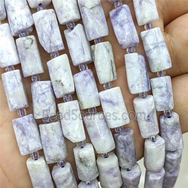 Purple Howlite Turquoise Tube Beads Dye