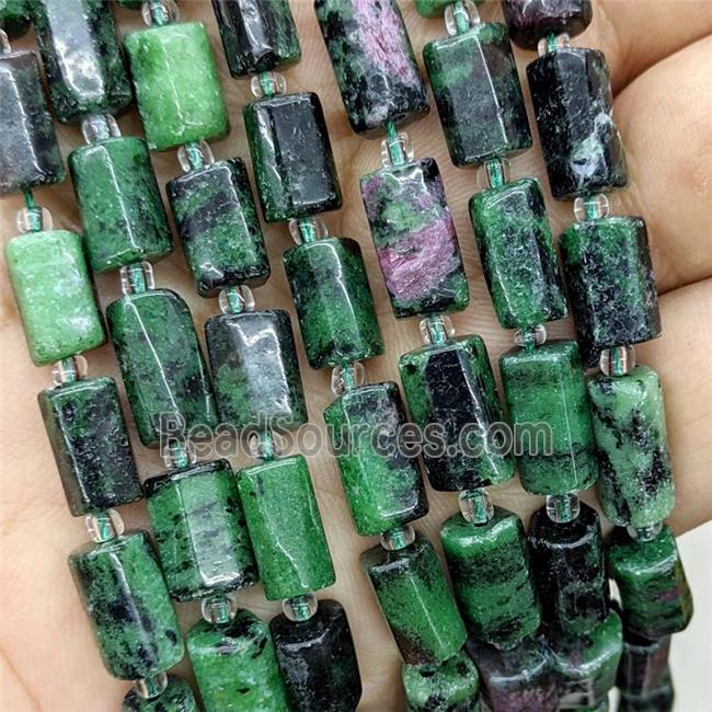 Natural Zoisite Tube Beads Green