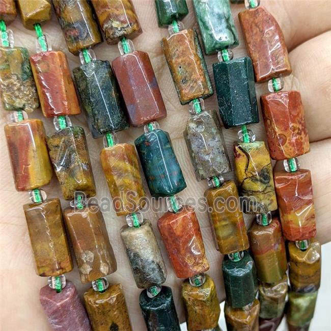 Natural Ocean Agate Tube Beads Multicolor