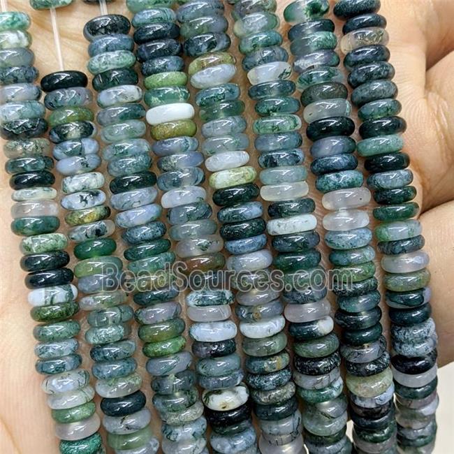 Natural Green Moss Agate Heishi Beads