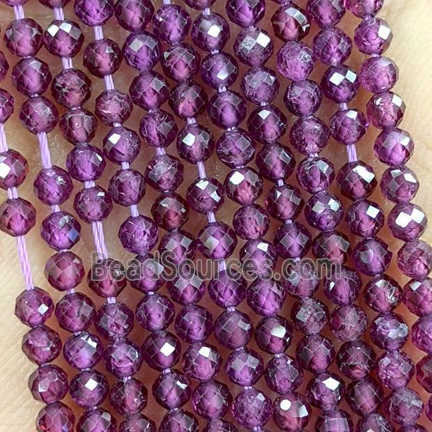 Natural Garnet Beads Purple Faceted Round