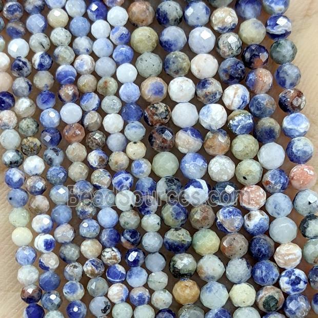 Natural Blue Sodalite Beads B-Grade Faceted Round