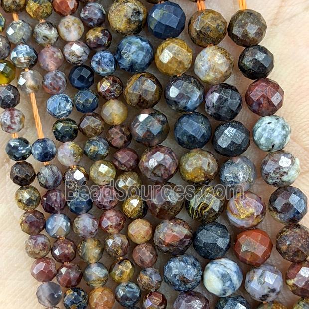 Natural Pietersite Jasper Beads Multicolor Faceted Round