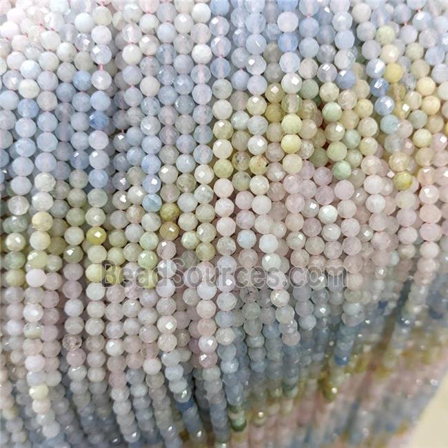 Natural Morganite Beads Pony Multicolor Faceted Round