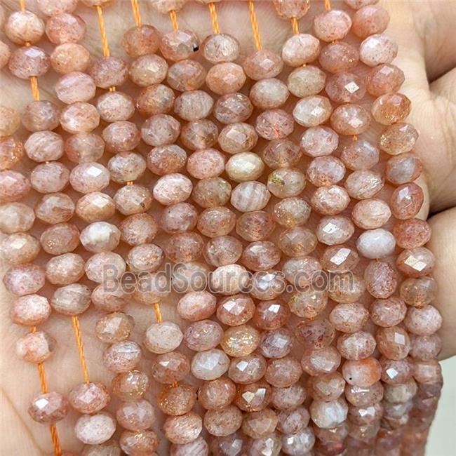 Natural Golden Spot Sunstone Beads Orange Faceted Rondelle