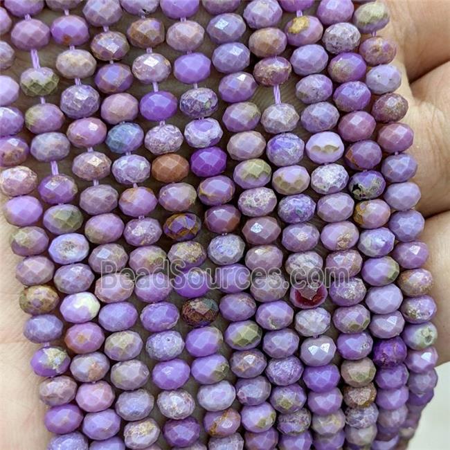 Natural Phosphosiderite Beads Purple Faceted Rondelle