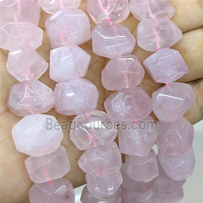 Natural Pink Rose Quartz Nugget Beads Freeform