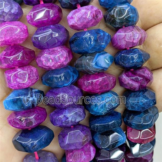 Natural Agate Beads Dye Faceted Rondelle Mixed Color