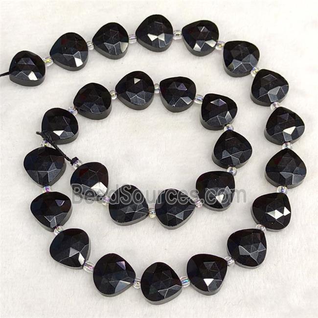 Natural Black Obsidian Beads Faceted Teardrop