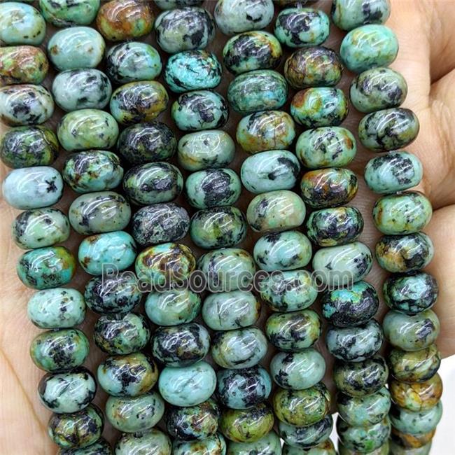 Natural African Turquoise Beads Green Smooth Rondelle