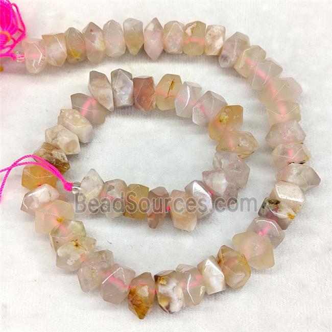 Natural Pink Sakura Agate Beads Cherry Faceted Square