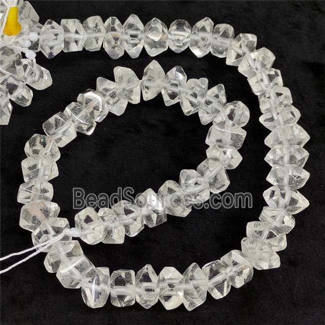 Natural Clear Quartz Beads Faceted Square